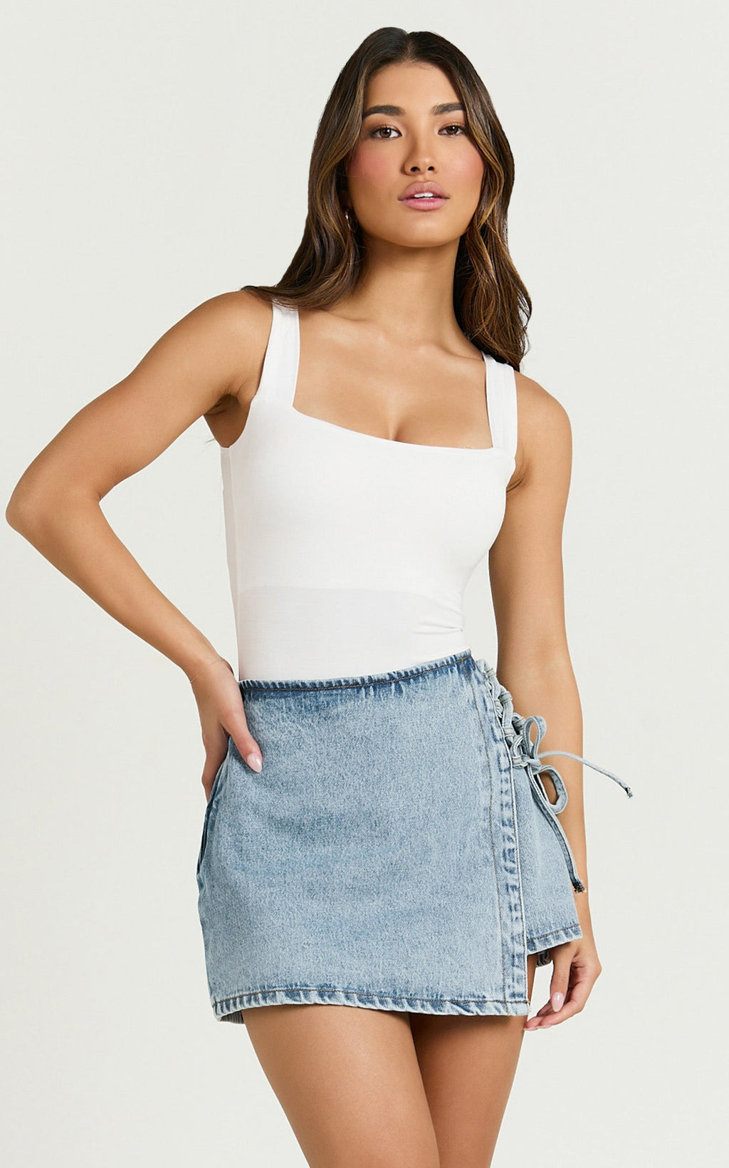 Off My Back Bodysuit - Beyaz Kare Yaka Bodysuit