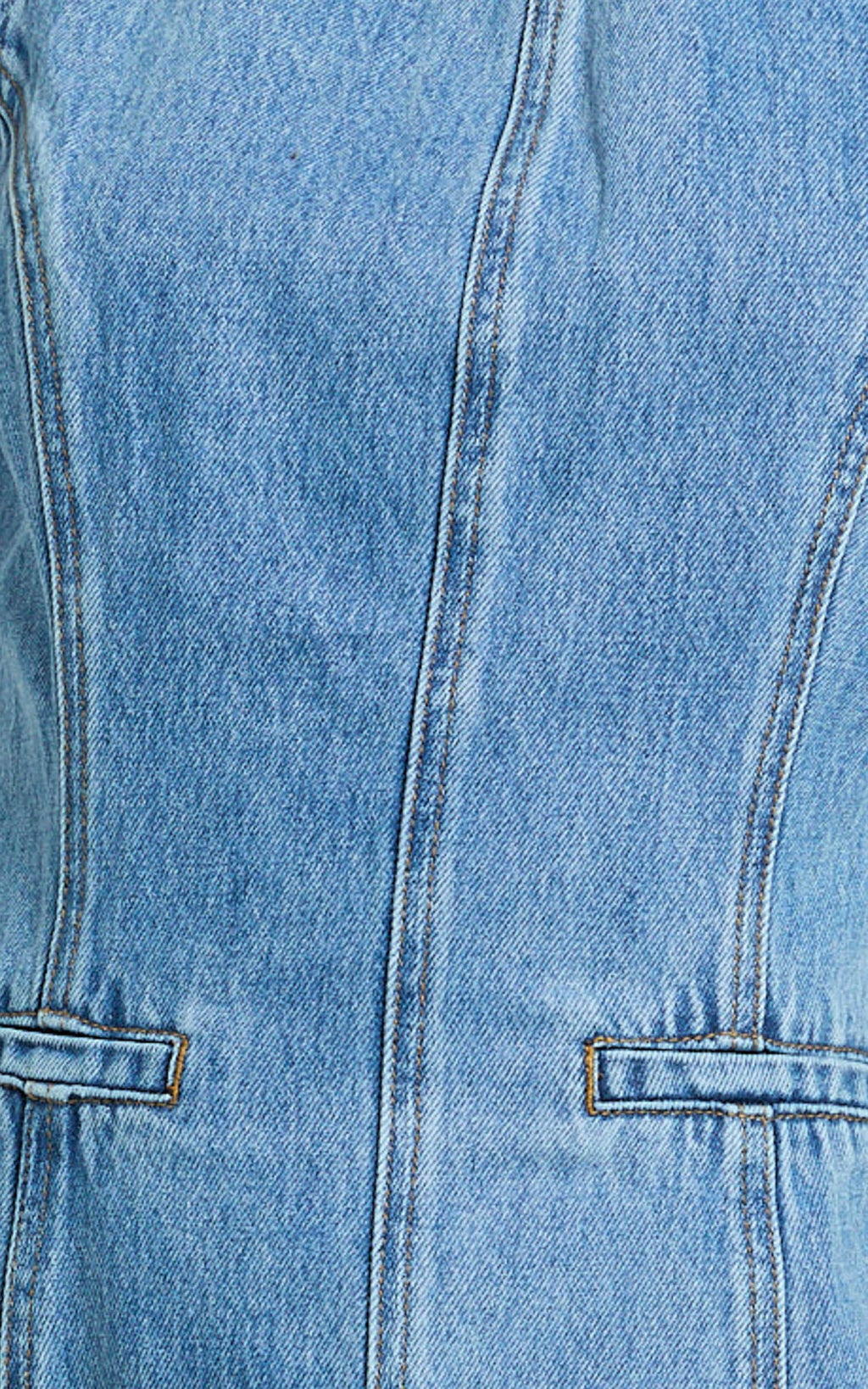 Olenna Mini Elbise - Orta Mavi Yıkamalı Yüksek Yaka Vücuda Oturan Denim Elbise