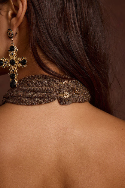 Paloma Bronz Halter Bluz