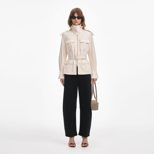 Krem Twill Ceket