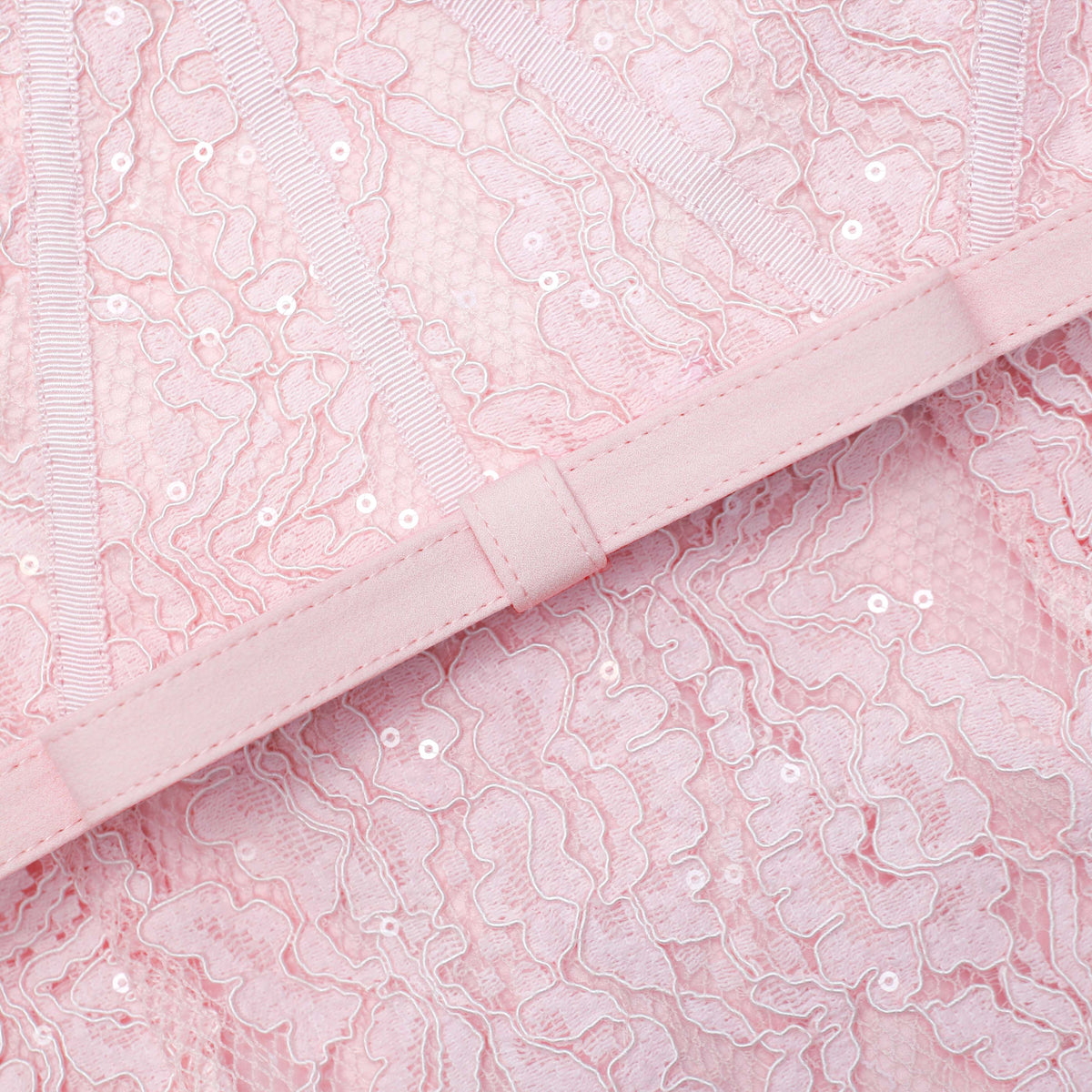 Pembe Dantel Büstiyer Midi Elbise