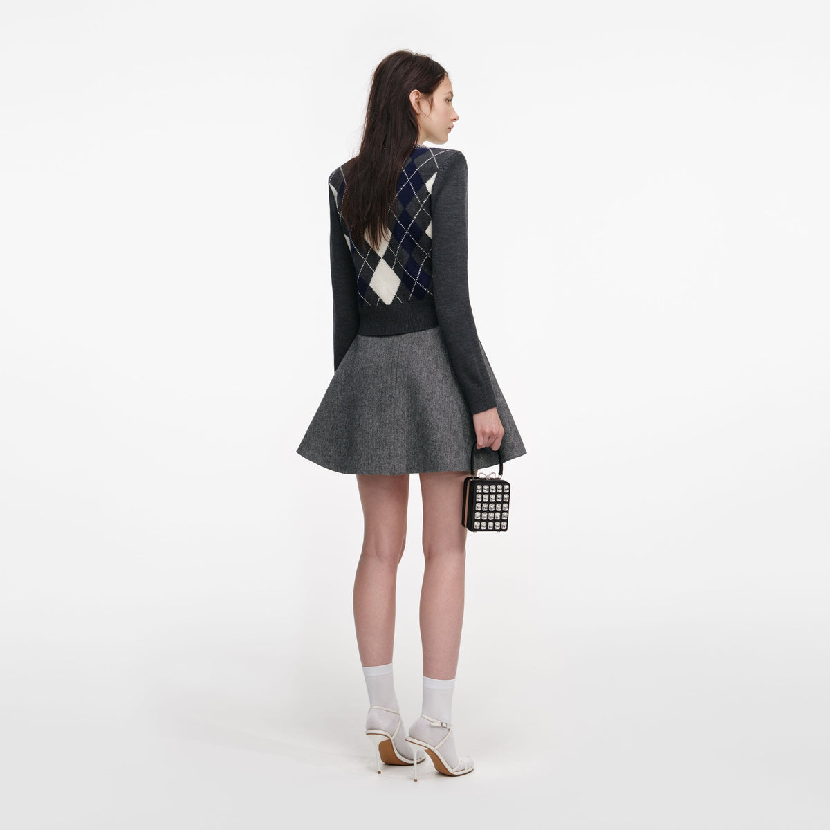 Gri Argyle Kristal Kesim Kazak