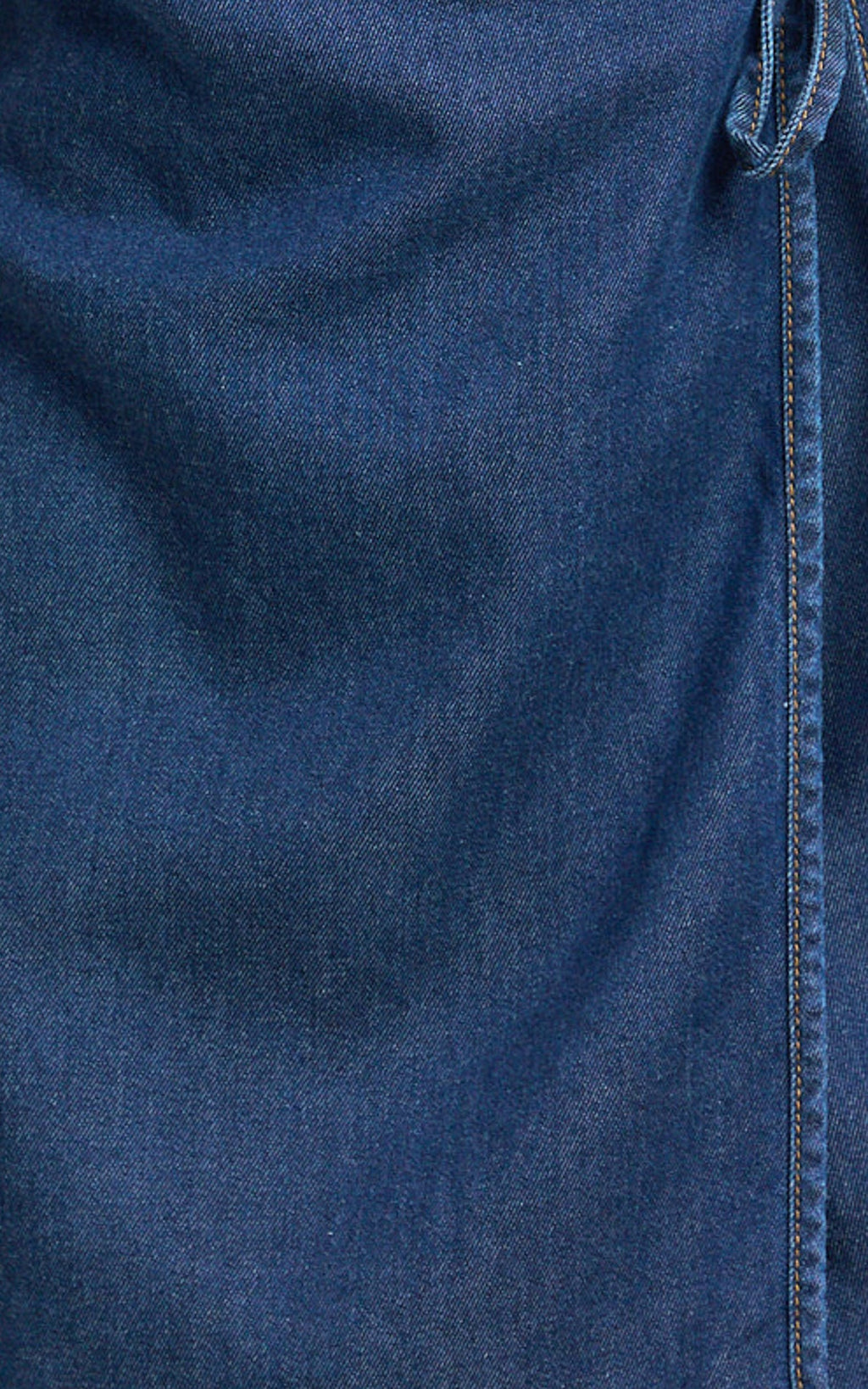 Ramira Mini Elbise - Ham Denim Boyundan Bağlamalı Kruvaze Mini Elbise