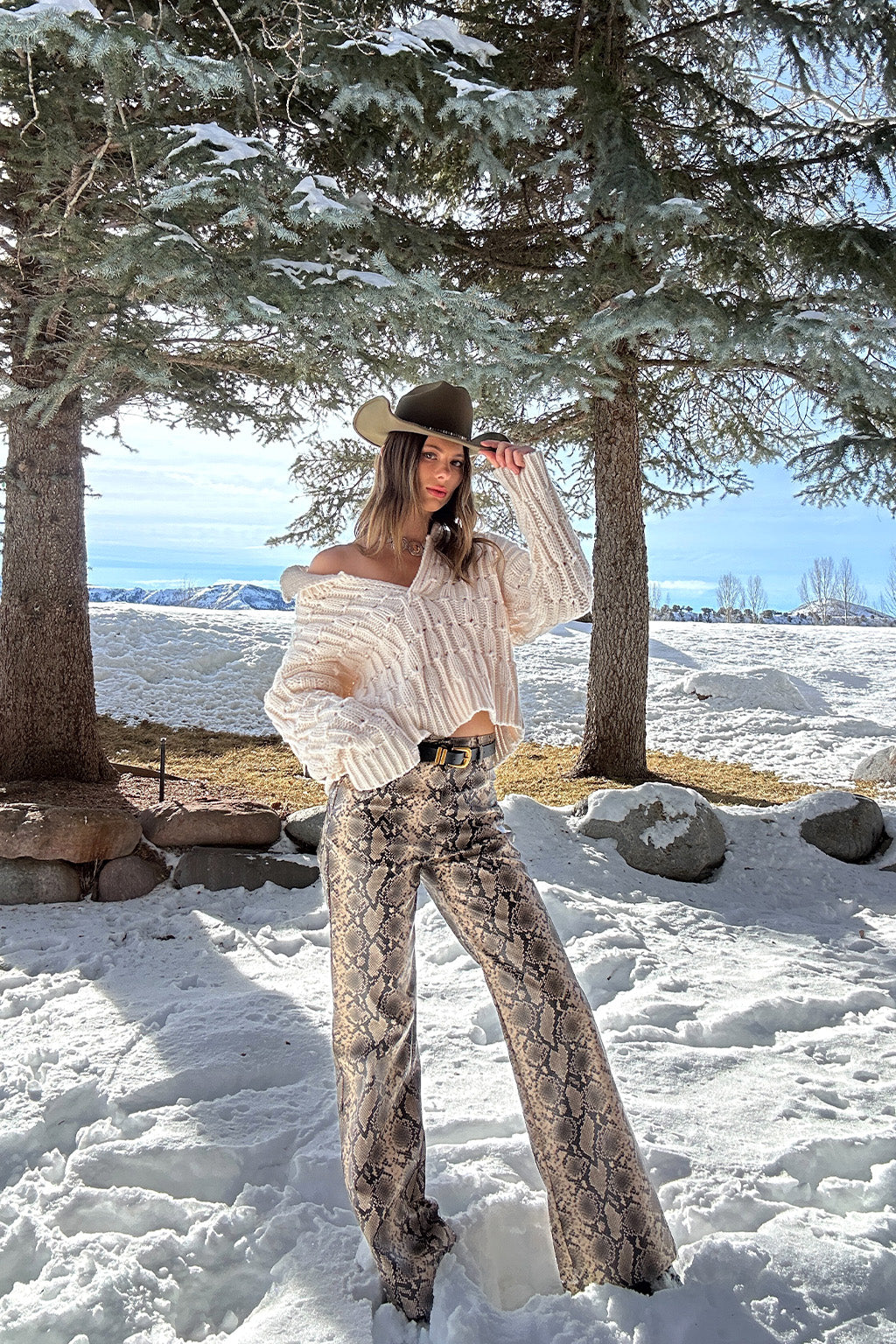 Riverstone Krem Saç Örgülü Kazak