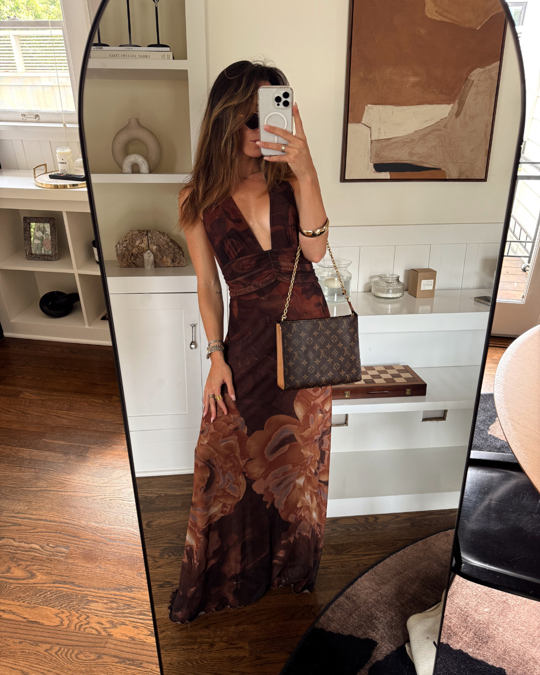Rosalia Mocha Tül Maxi Elbise