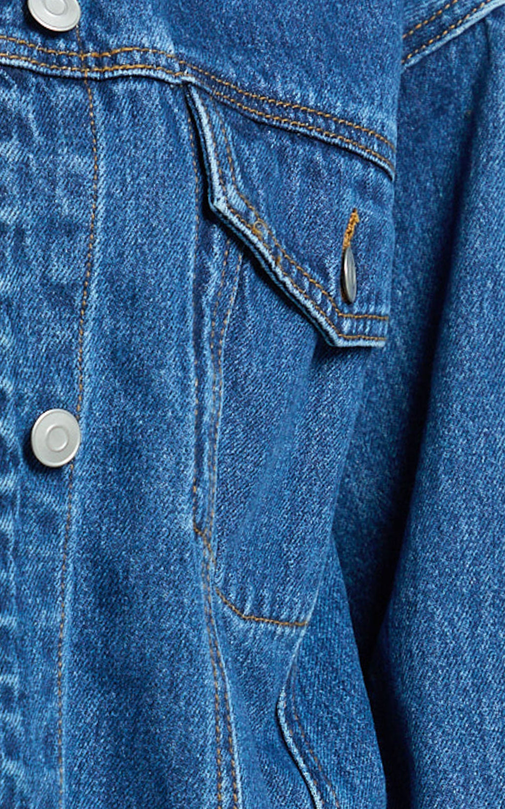 Ruby Ceket - Orta Vintage Yıkamalı Oversize Denim Ceket