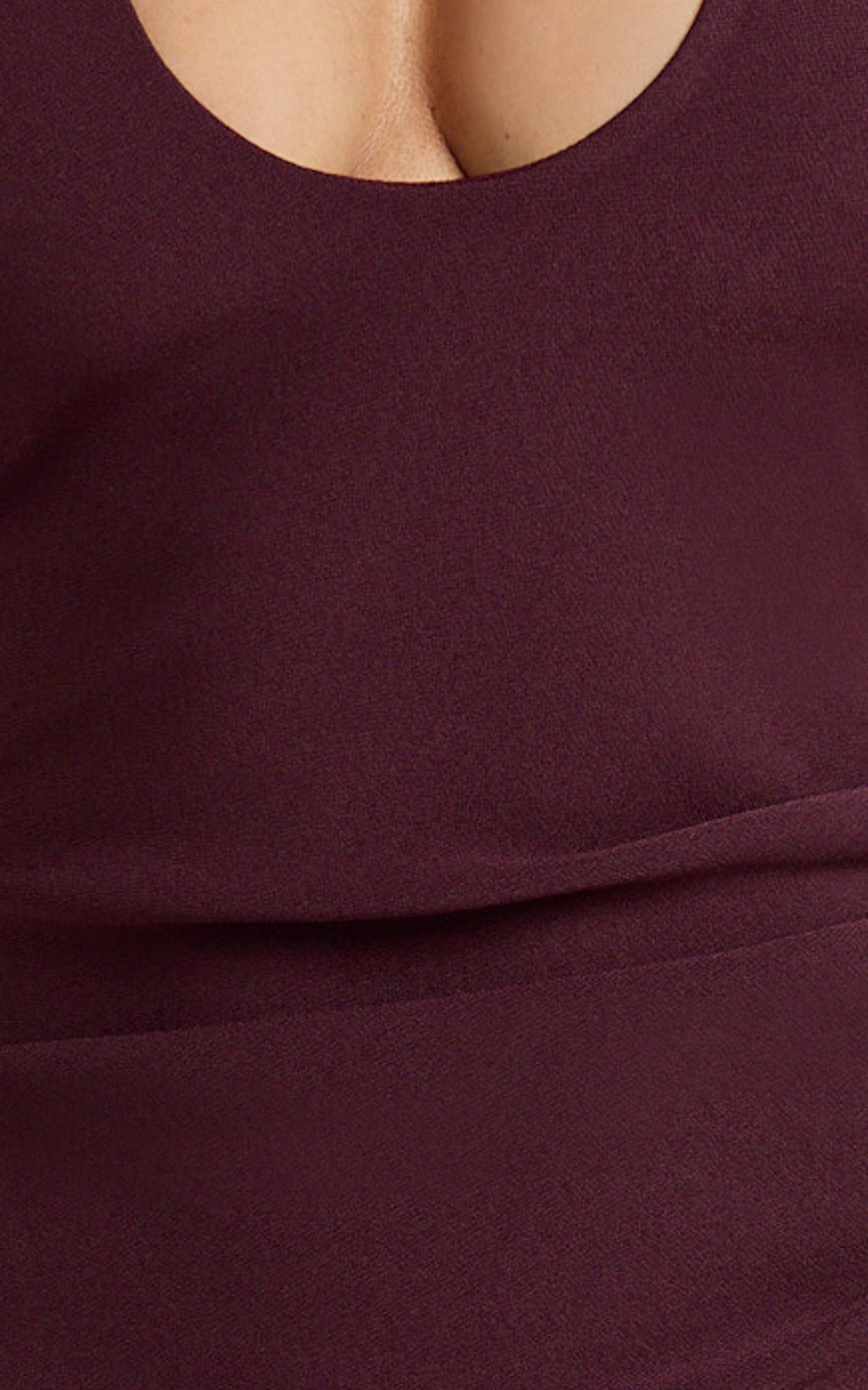 Ruby Maxi Elbise - Bordo Boyundan Bağlamalı Yuvarlak Yaka Düşük Sırt Bodycon Elbise