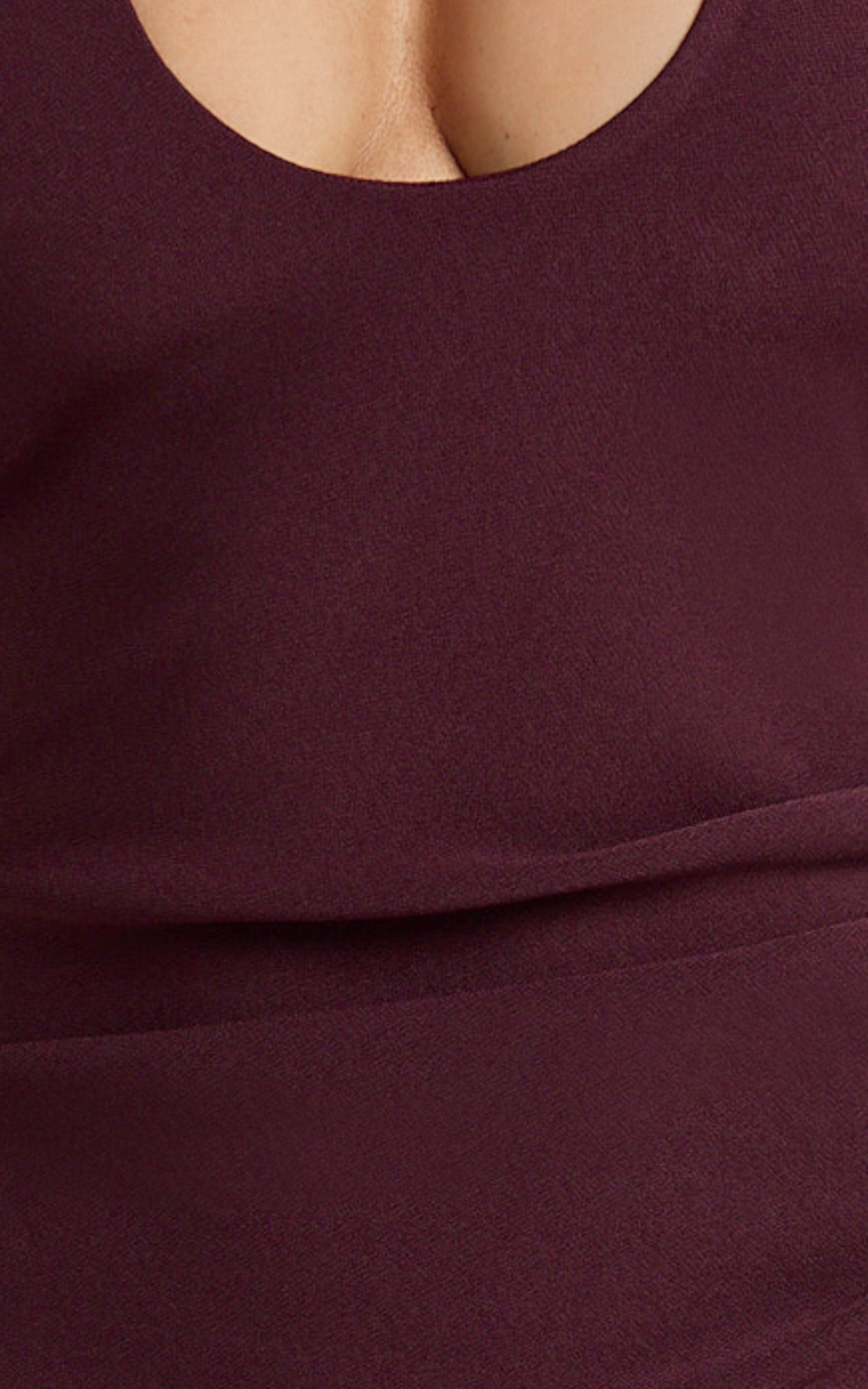 Ruby Maxi Elbise - Bordo Boyundan Bağlamalı Yuvarlak Yaka Düşük Sırt Bodycon Elbise