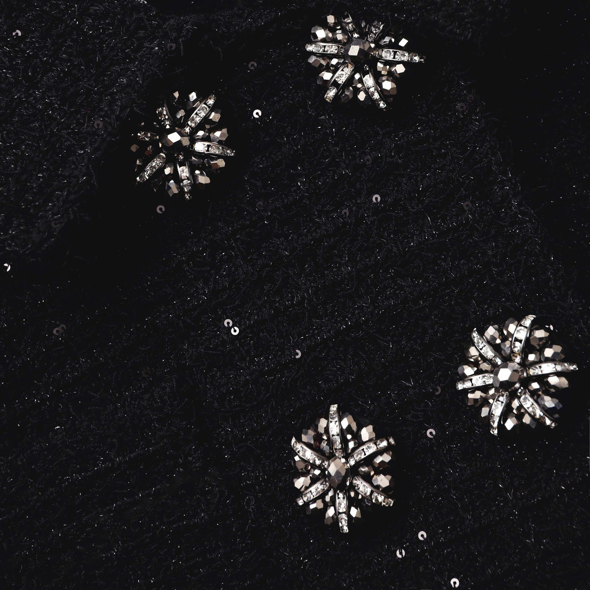 Siyah Dokulu Örme Peplum Midi Elbise