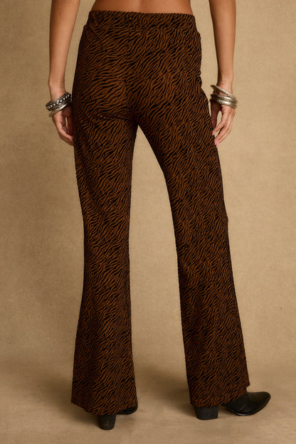 Silver Springs Konyak Zebra Desenli İspanyol Paça Pantolon