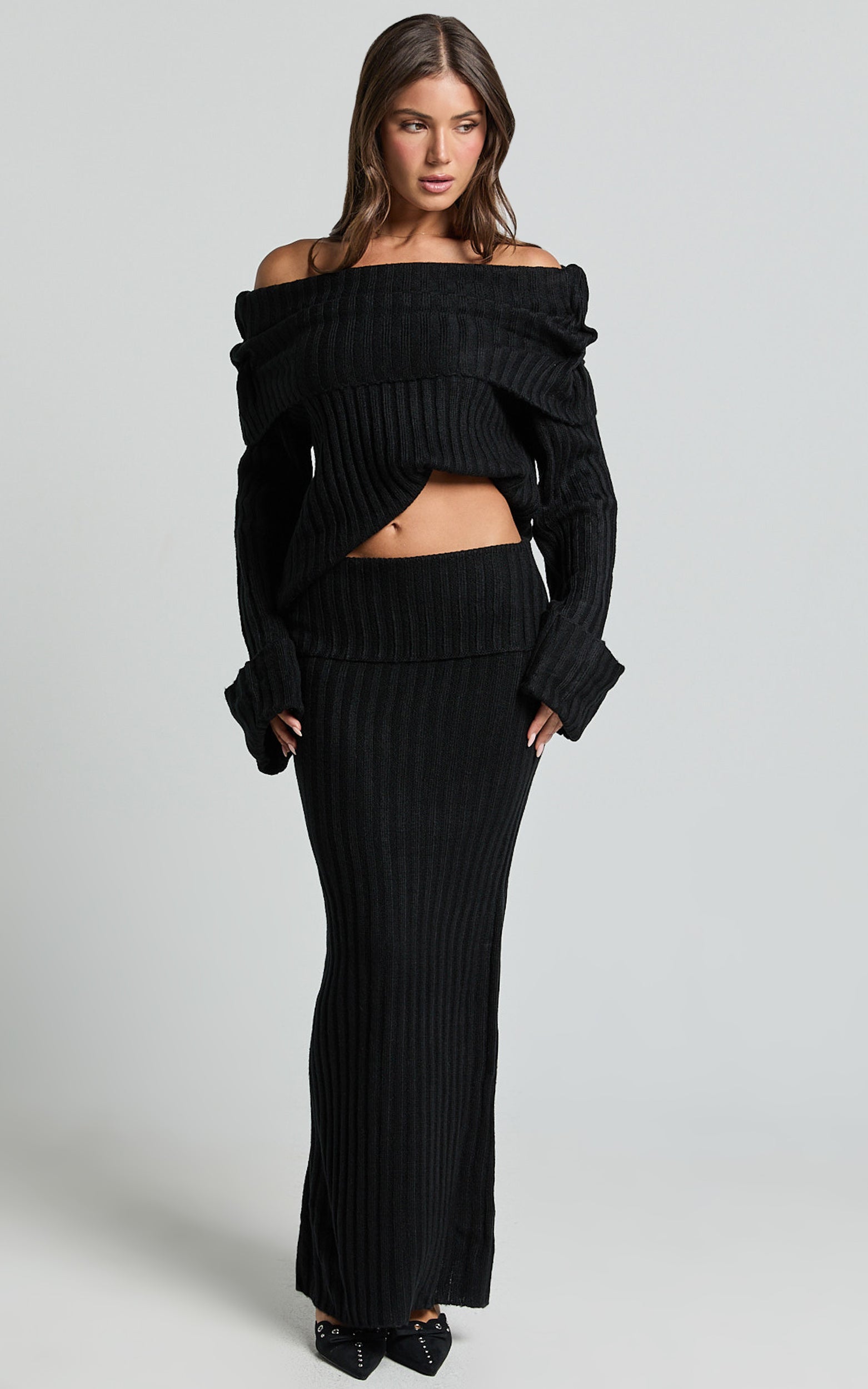 SNDYS the Label - Siyah Brooks Maxi Etek