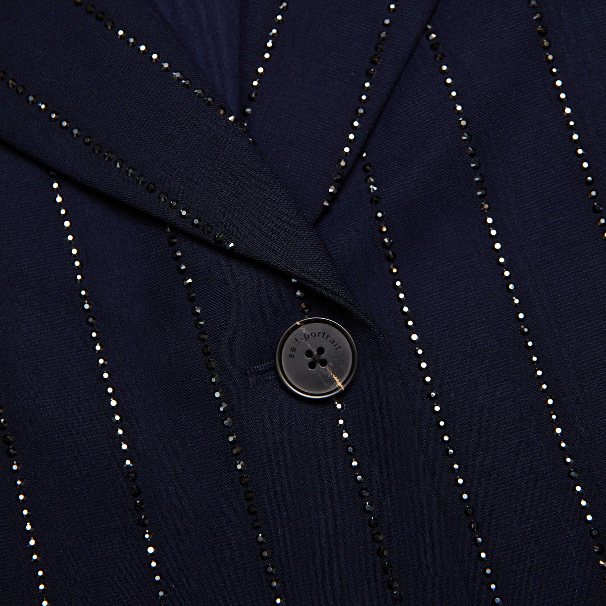 Lacivert Elmas Çizgili Blazer