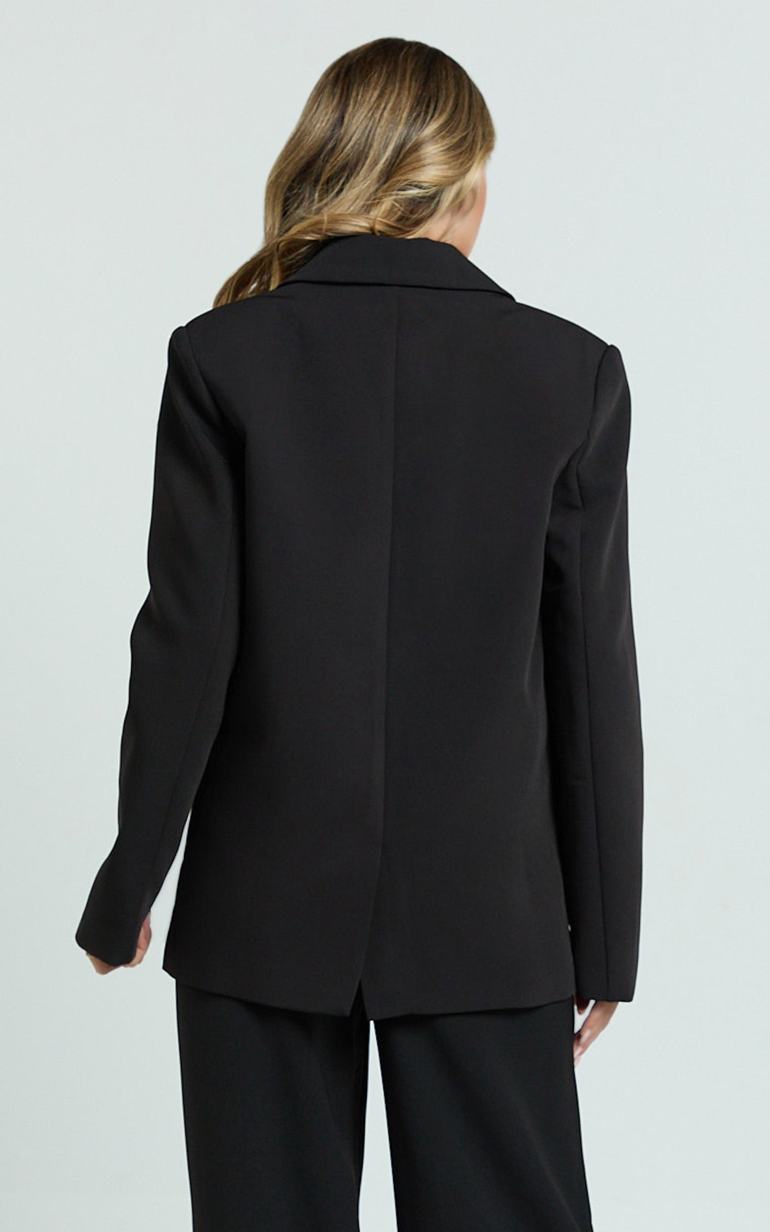 Selena Blazer - Siyah Oversize Tek Düğmeli Blazer Ceket