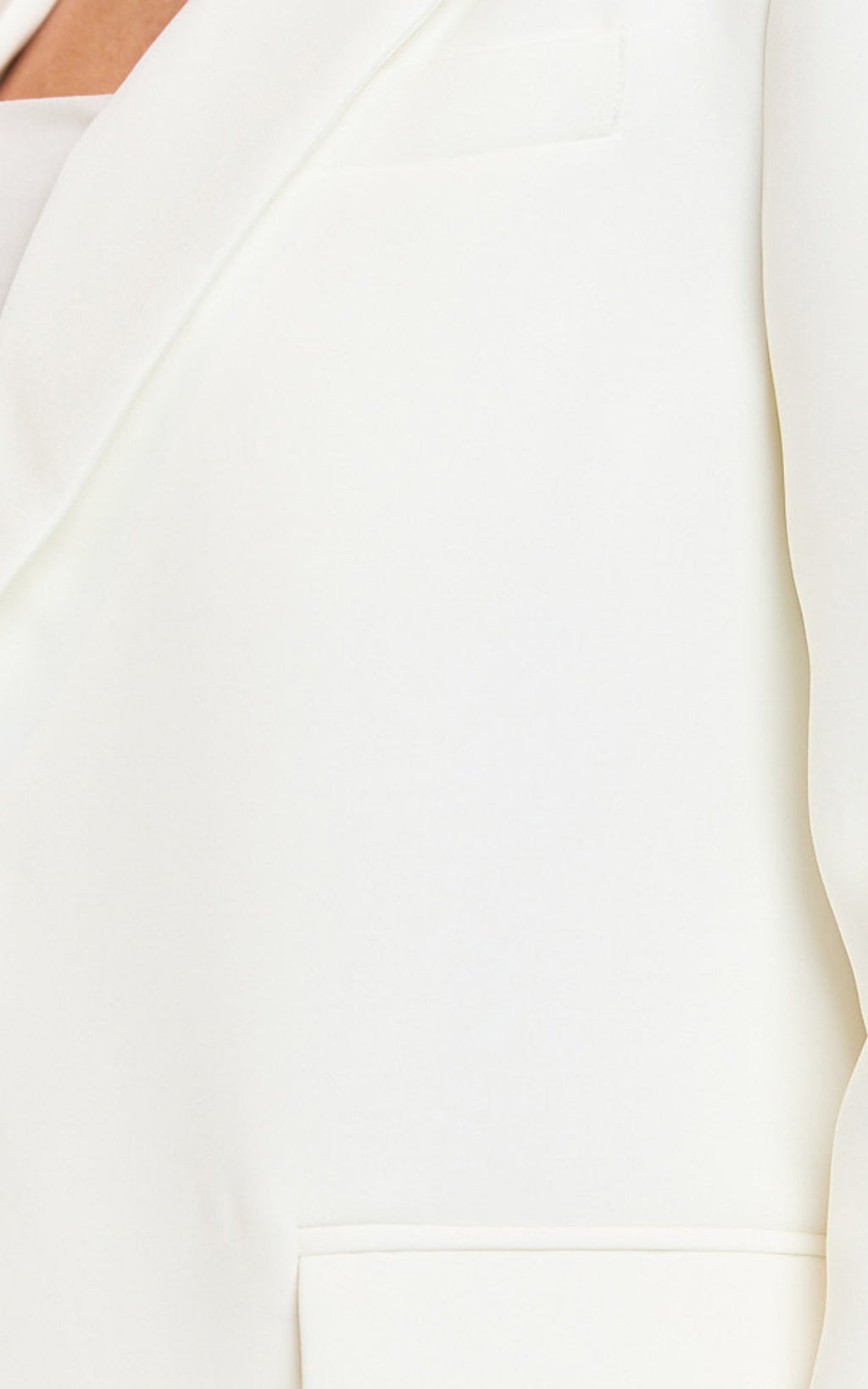 Selena Blazer - Krem Oversize Tek Düğmeli Blazer Ceket