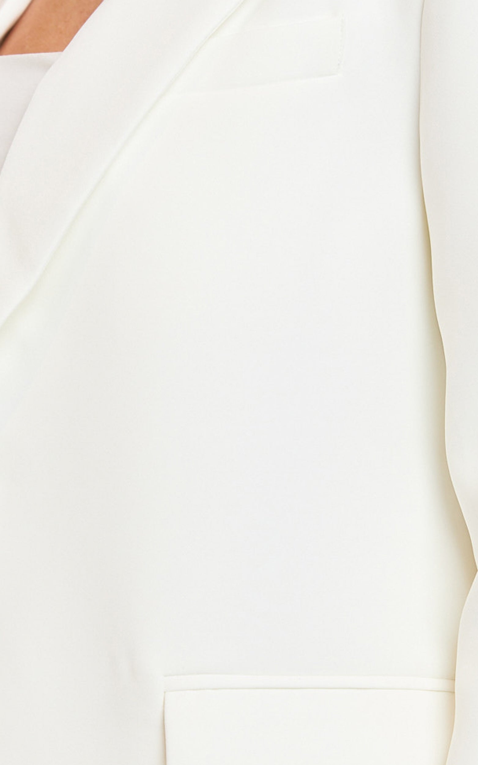Selena Blazer - Krem Oversize Tek Düğmeli Blazer Ceket