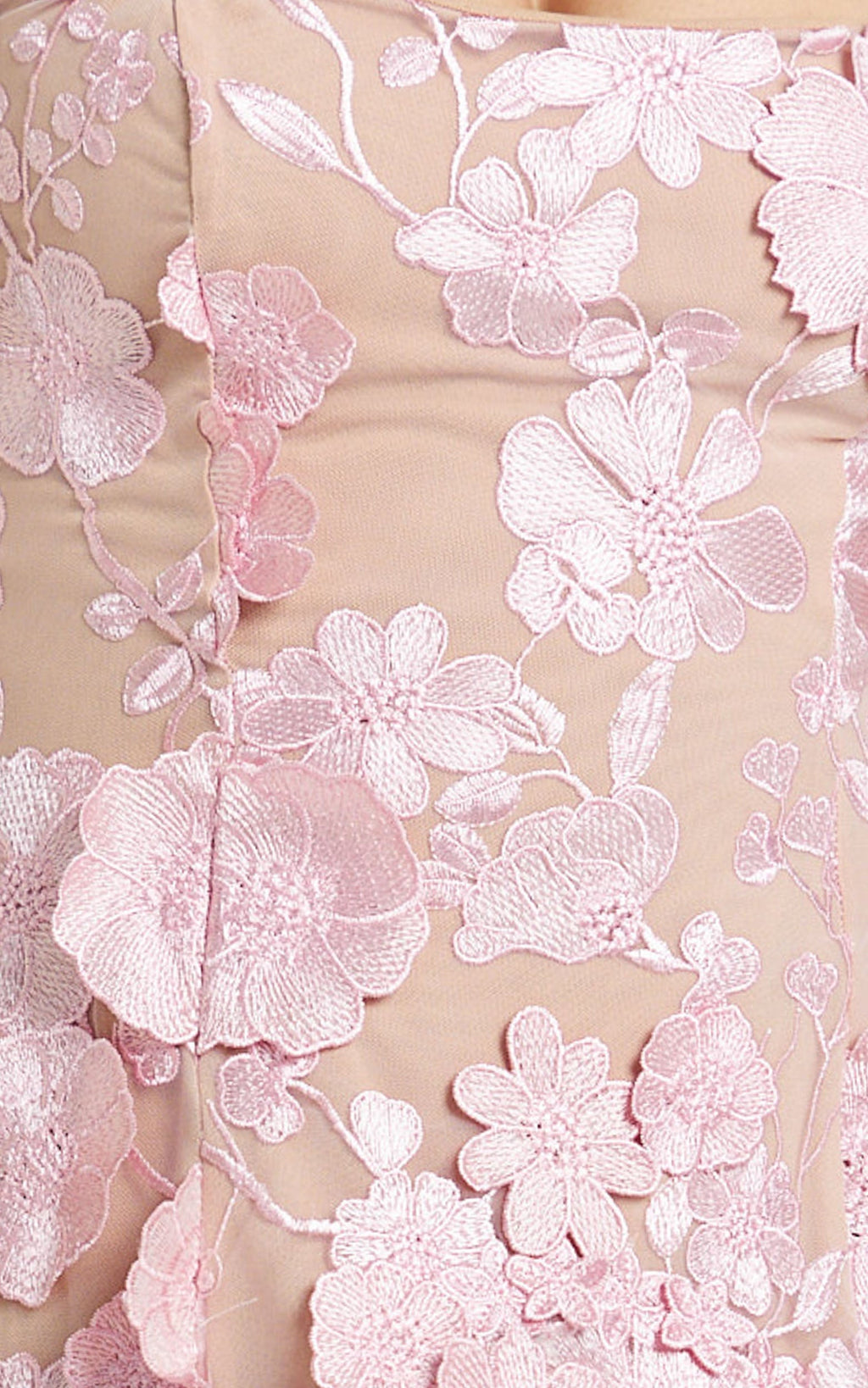 Sienna Mini Elbise - Pembe 3D Çiçek Detaylı Fit & Flare Elbise