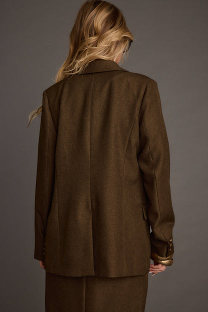 Tory Mocha Twill Blazer Ceket
