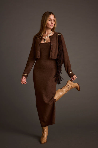 Teresa Mocha Kazak Midi Elbise