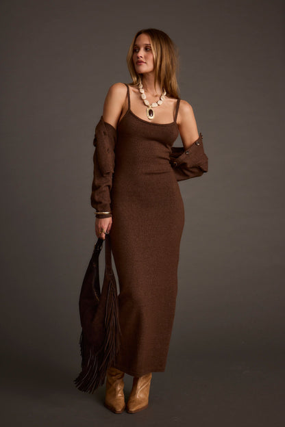 Teresa Mocha Kazak Midi Elbise