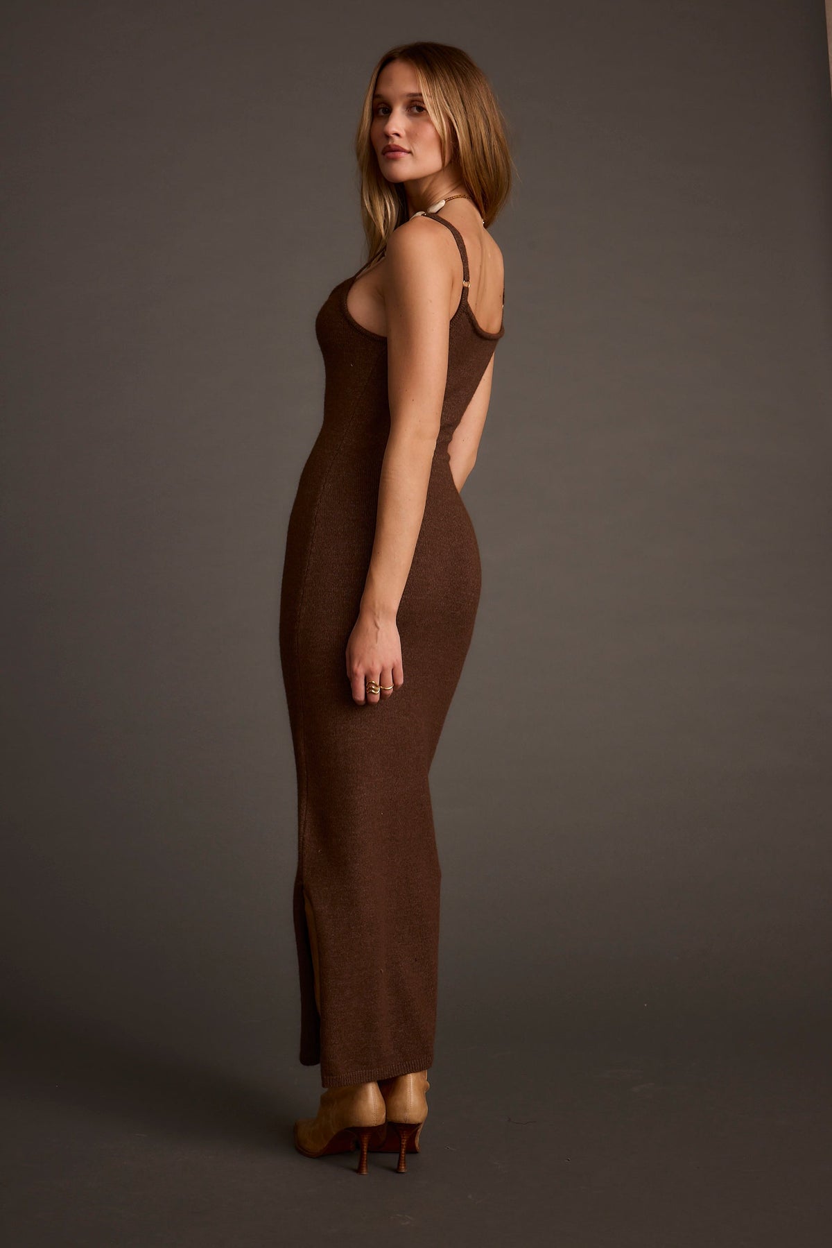 Teresa Mocha Kazak Midi Elbise
