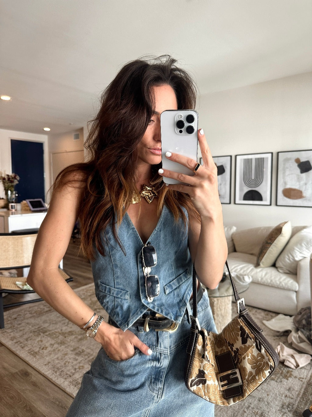 Diane Mavi Denim Yelek