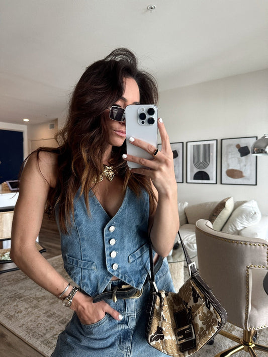 Diane Mavi Denim Yelek