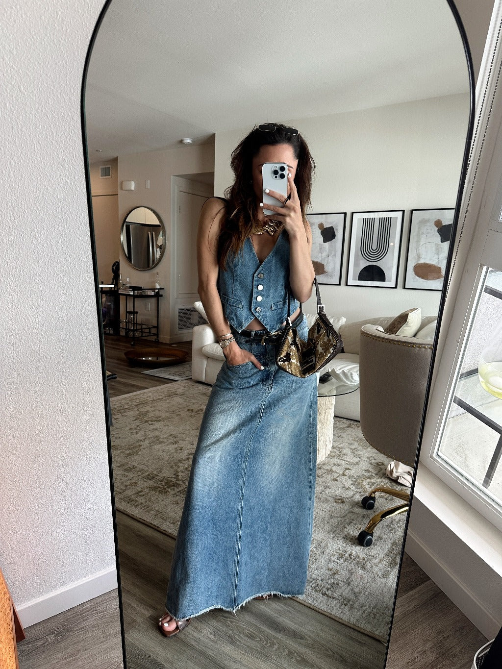 Diane Mavi Denim Yelek