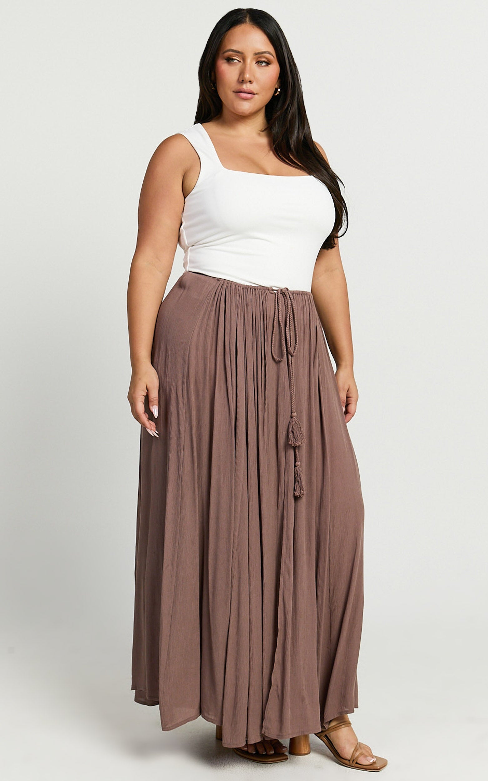 Under The Twilight Maxi Etek - Vizon Uyluk Yırtmaçlı Etek