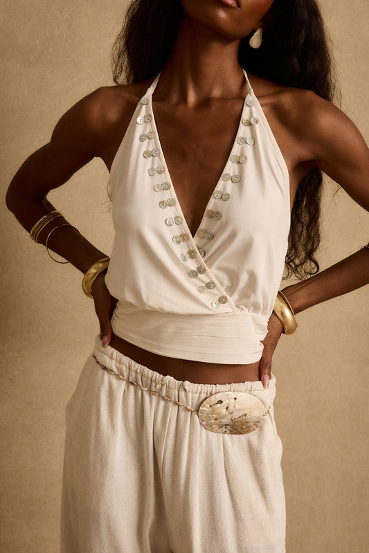 Venice Fildişi Halter Bluz