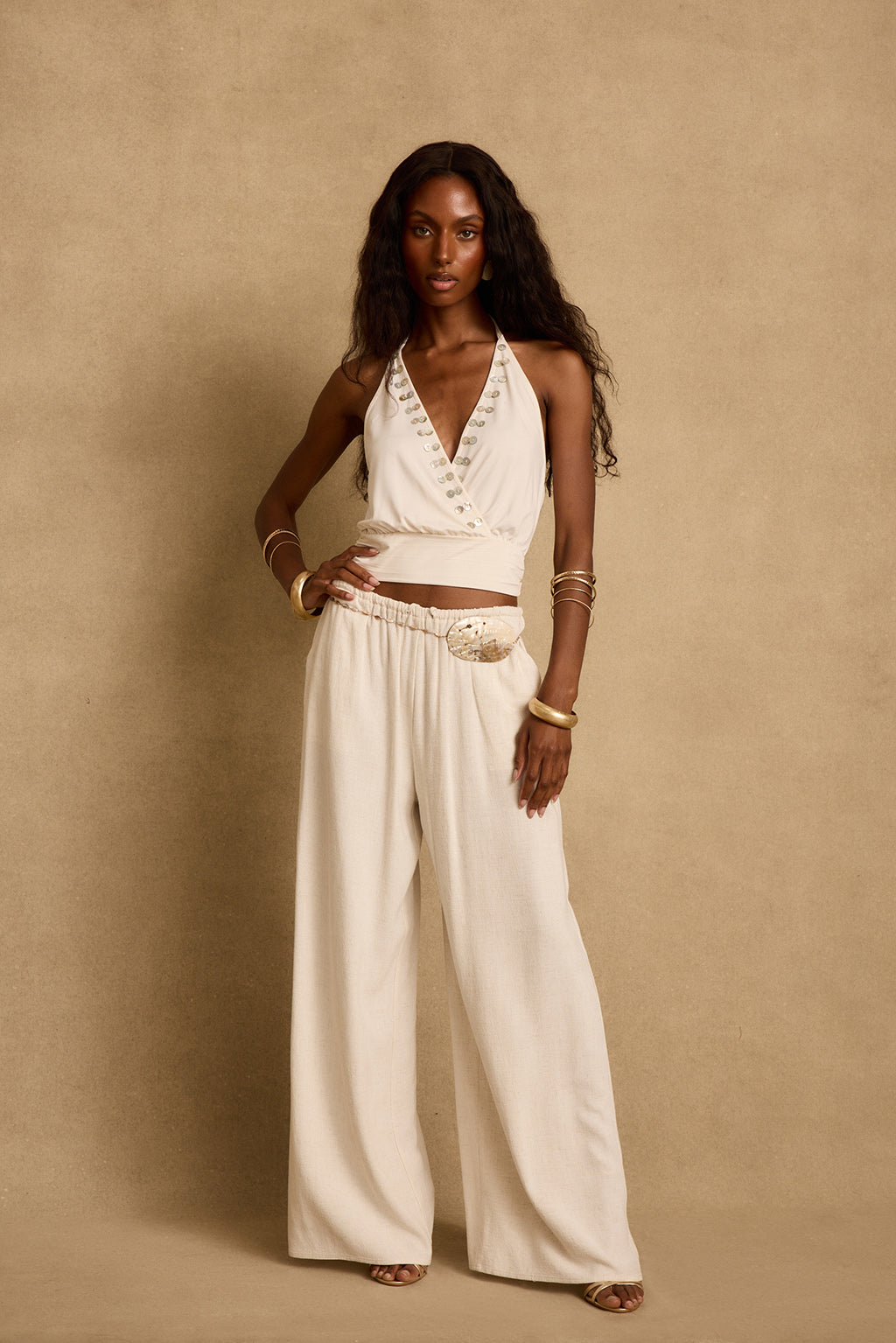 Venice Fildişi Halter Bluz