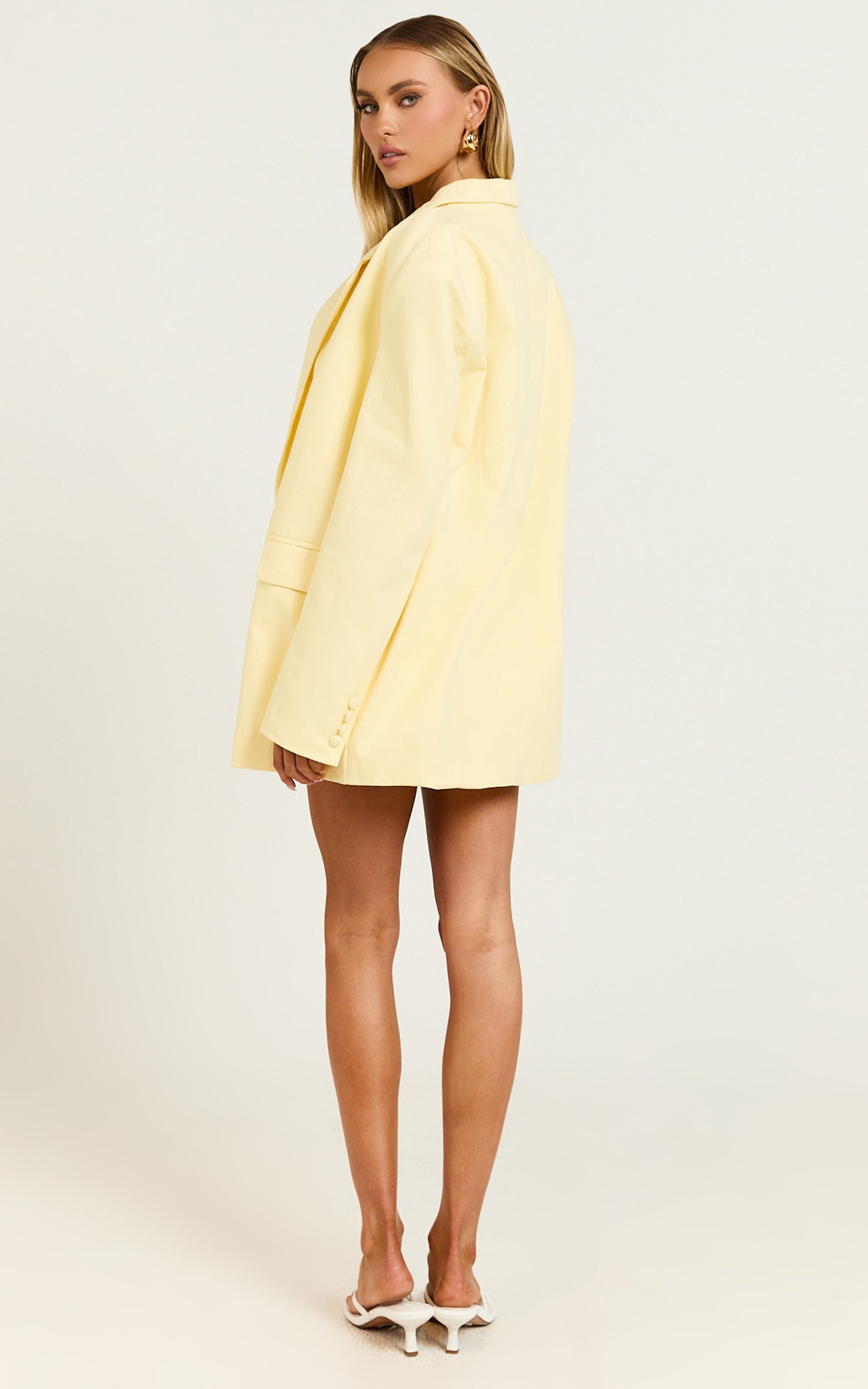 Virginia Ceket - Pastel Sarı Oversize Kruvaze Blazer