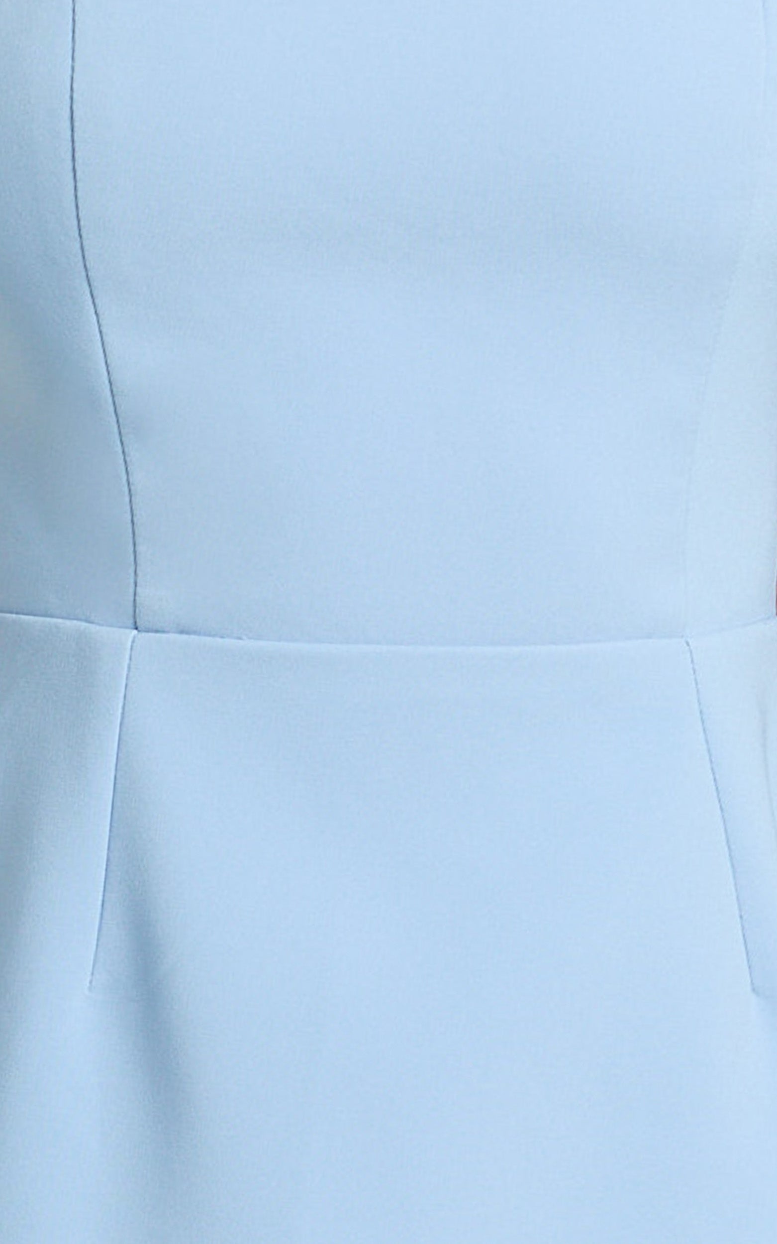 Yuna Mini Elbise - Mavi Kısa Kollu Açık Sırt Fit & Flare Lale Etek Elbise