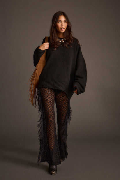 Zoe Siyah Oversize Kazak