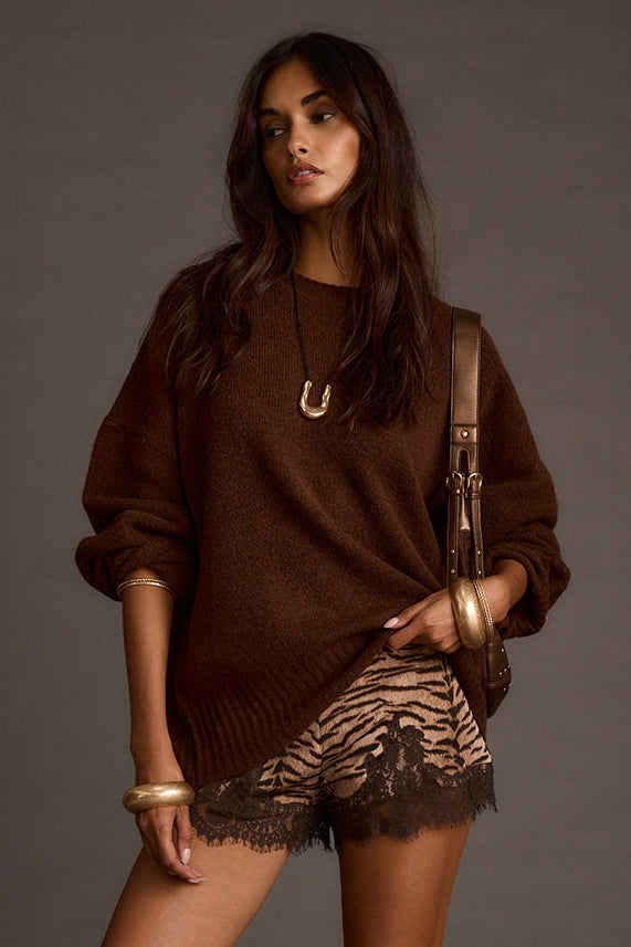 Zoe Kahverengi Oversize Kazak