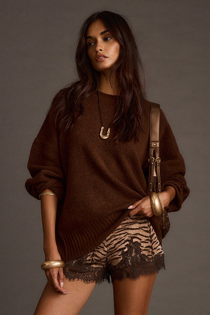 Zoe Kahverengi Oversize Kazak