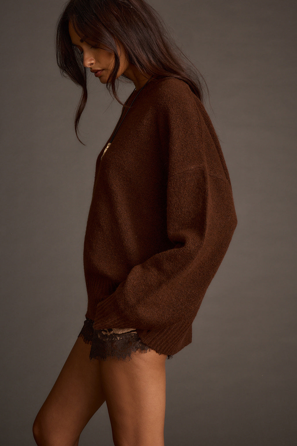 Zoe Kahverengi Oversize Kazak
