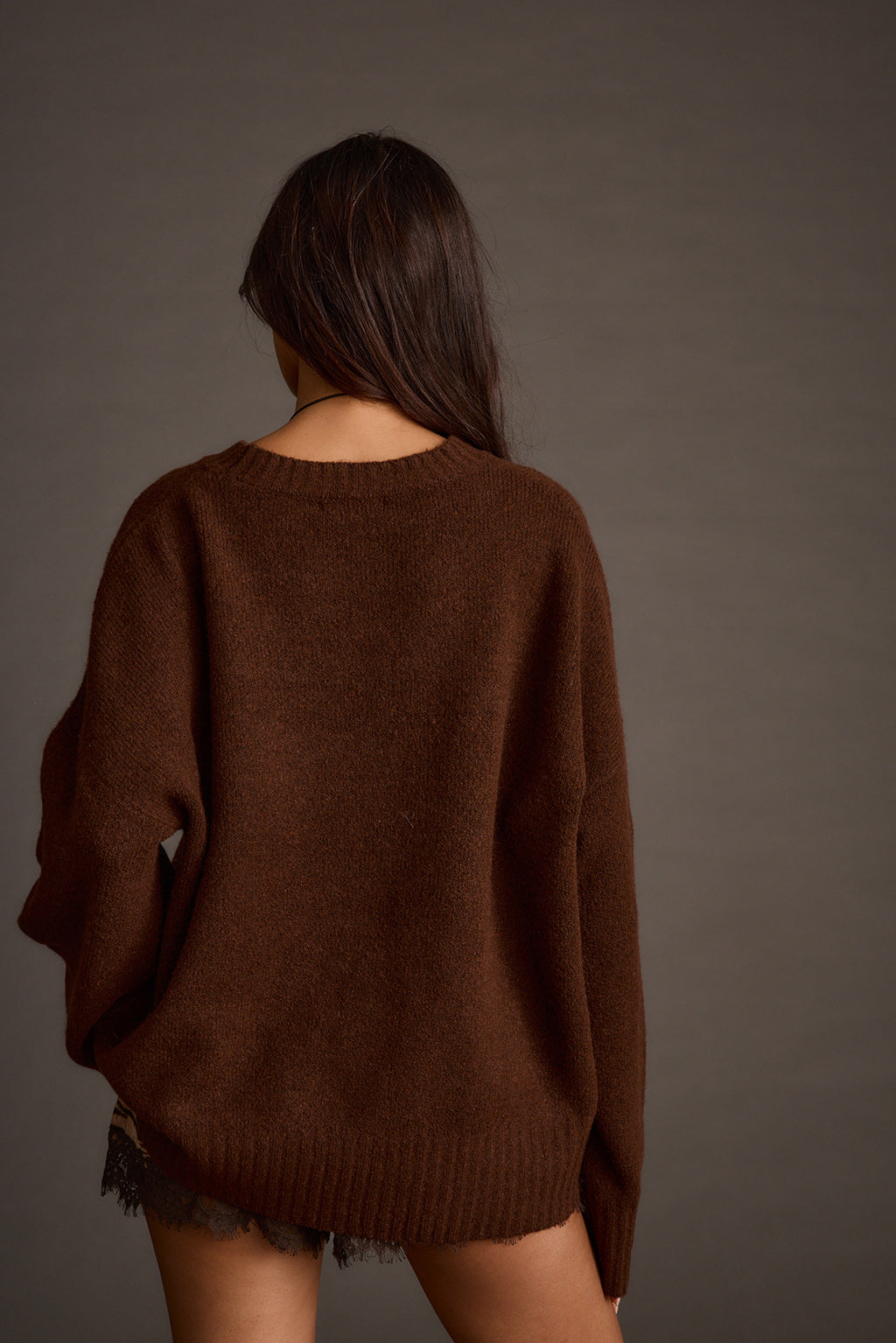 Zoe Kahverengi Oversize Kazak