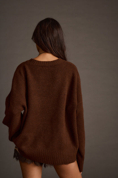 Zoe Kahverengi Oversize Kazak