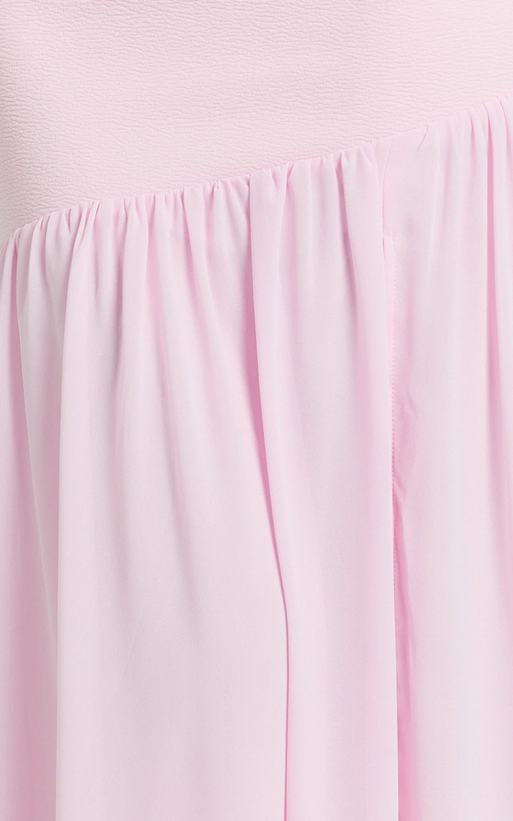 Zia Maxi Elbise - Pembe Tek Omuz Transparan Etekli Elbise