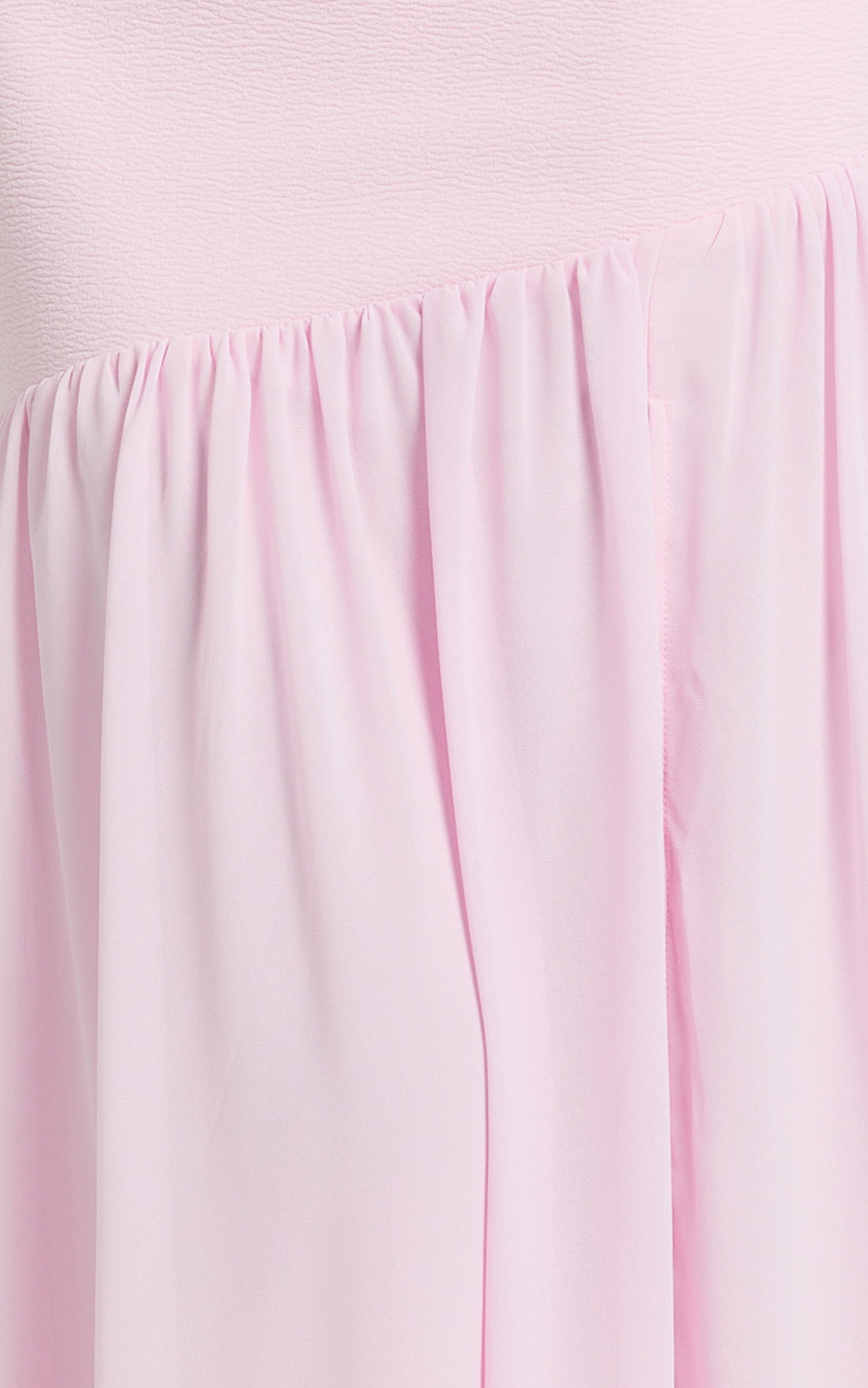 Zia Maxi Elbise - Pembe Tek Omuz Transparan Etekli Elbise