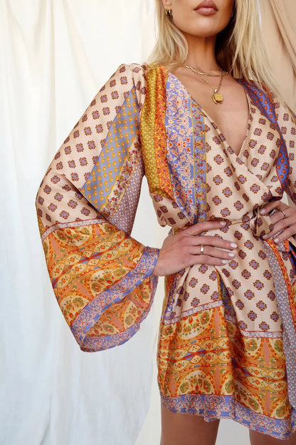 Gold Standard Çok Renkli Kimono Elbise